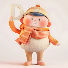 알바펫 D를 들고 있는 3D 애니메이션 캐릭터