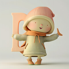 알바펫 D를 들고 있는 3D 애니메이션 캐릭터