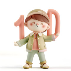 알바펫 D를 들고 있는 3D 애니메이션 캐릭터