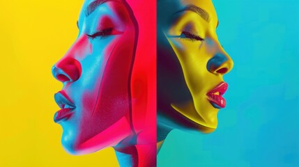 Colorful portrait with contrast lighting