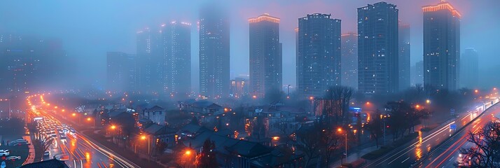 Dynamic Urban China Images capturing vibrant energy modernity of China's city dazzling skyscraper of Shanghai bustling streets of Beijing reflecting rapid urbanization economic growth of modern China.