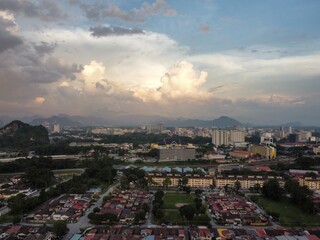 sunset over the city