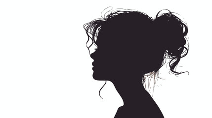 Silhouette of woman in white background avatar charac