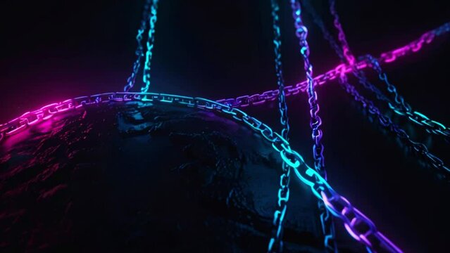 Animation of breaking silver chains. Metal or steel chain is blown to pieces. Concept of regains freedom. Break free from weakness. Symbol of strength, power, free, liberty. Powerful independence.