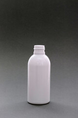 Studio shot of empty plastic detergent or shampoo bottle