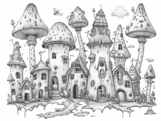 Fototapeta premium a Village Inhabited by Tiny, Gnome-Like Creatures