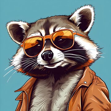 raccon with sunglasses