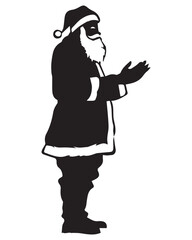 Silhouette Santa claus christmas holiday present closeup