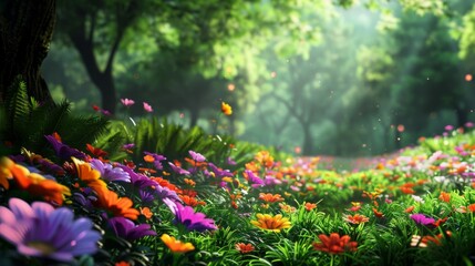  colorful flowers spring background