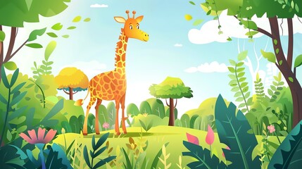 Wildlife photography flat design front view natural animation vivid