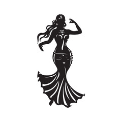 Belly Dancer Silhouette Stock Illustrations isolated on white