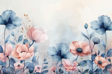 leaves frame, background without border in pastel colors, no flowers, official old style