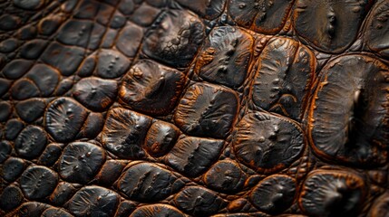 Detailed Texture of Alligator or Crocodile Skin with Rugged and Armored Natural Plating