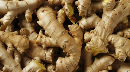 ginger roots close-up wallpaper texture pattern or background 4