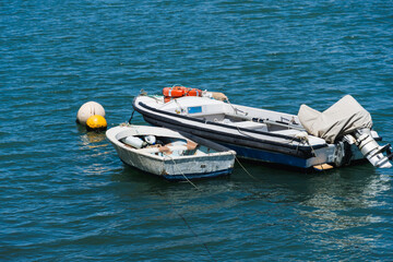 Fishing and tour boats in the port, Ribeira de Bensafrim, Lagos, Algarve, Portugal