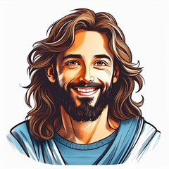Jesus with a bright smile