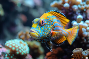 Obraz premium Triggerfish with vibrant colors and unique patterns, appealing to marine enthusiasts. 