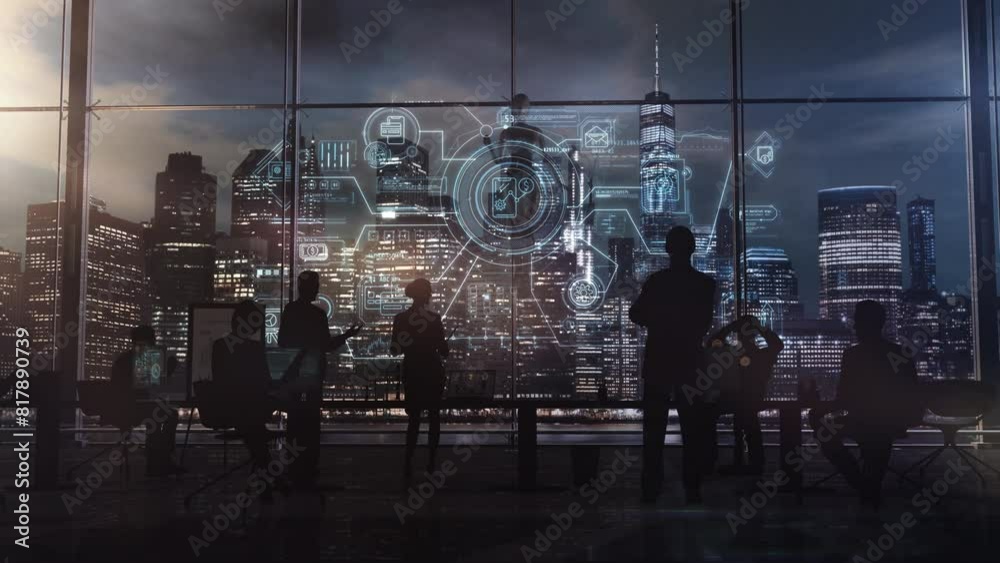 Wall mural testing the work of artificial intelligence in a company.