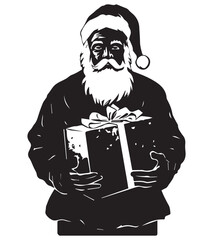 Santa claus silhouette christmas holiday