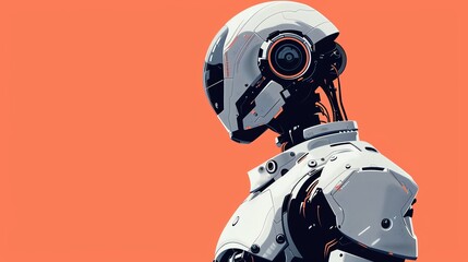 robot flat design side view futuristic theme animation Complementary Color Scheme