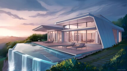 dream house, illustration, 3d render