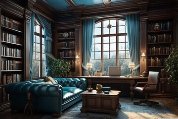  Leatherbound Legacy Designing a Home Office with Timeless Elegance.