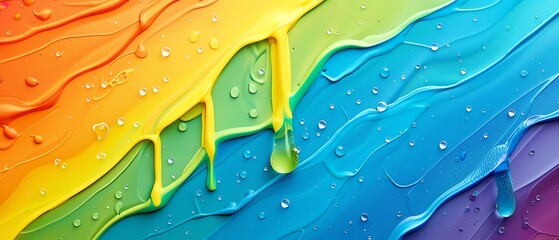 pride month flat design top view rainbow theme water color Split-complementary color scheme