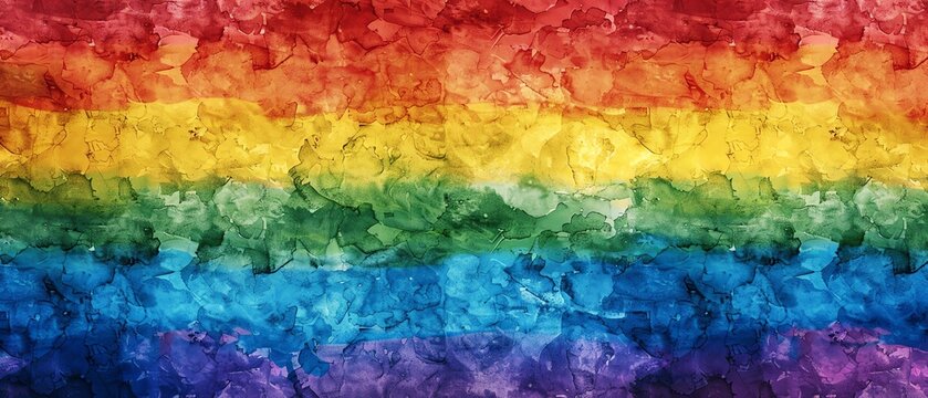 pride month flat design top view rainbow theme water color Split-complementary color scheme