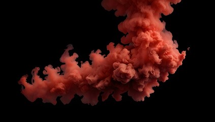 A red smoke explosion border isolated on transparent background -