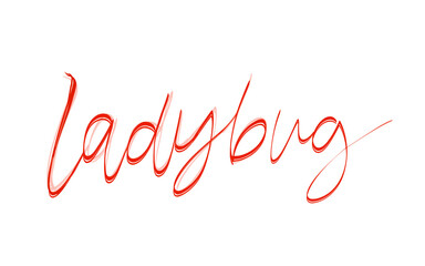 writing ladybug, the name of a plant-eating insect without a background