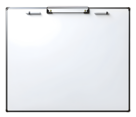 blank white board isolated png on transparent background