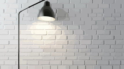 Stylish lamp near white brick wall Vectot style vector