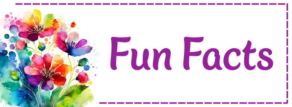 Fun Facts Floral Watercolor Design Element Left Text 