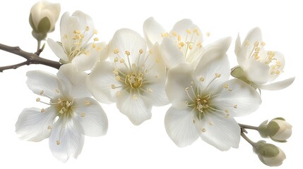 Obraz premium Delicate White Blossoms on Tree Branch