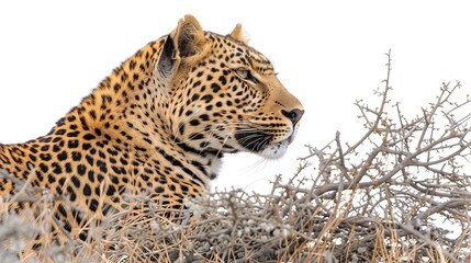 Fototapeta premium Serene Regal Leopard Amidst Nature's Beauty