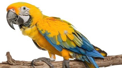 Fototapeta premium Vibrant Bird Scene on a Wooden Branch