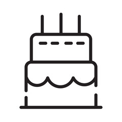 Birthday Cake Food Line Icon