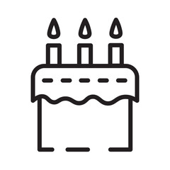 Fototapeta premium Birthday Cake Food Line Icon