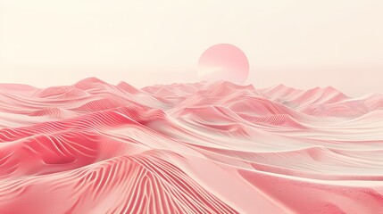 Digital technology red and white mountains desert landscape poster background
