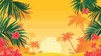 Fototapeta na wymiar Summer design over yellow background vector illustration