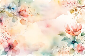 A delicate watercolor background with intricate floral patterns, adding a touch of elegance and femininity to the image.