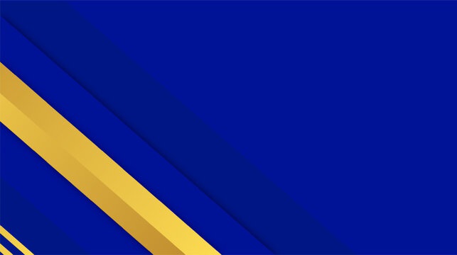 Minimalist blue background with gold lines suitable for modern and simple luxury banner, cover, presentation background themes