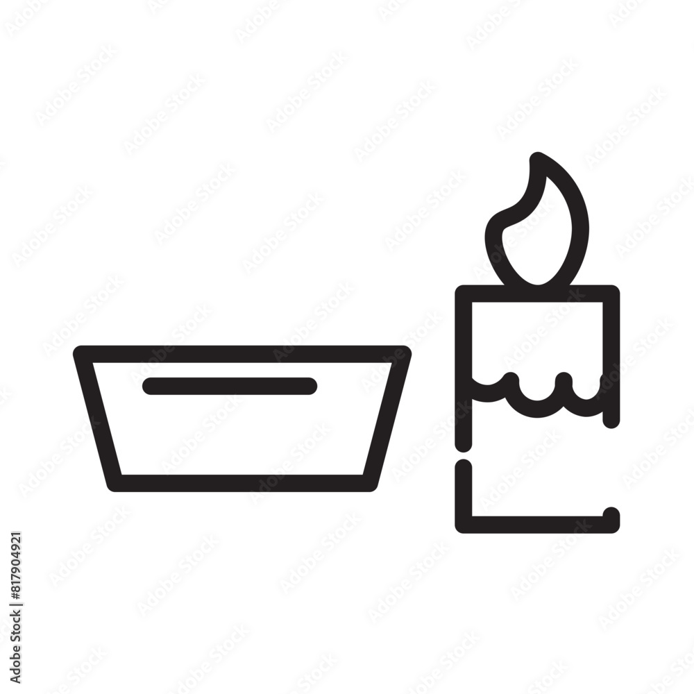 Canvas Prints candle dinner eat line icon