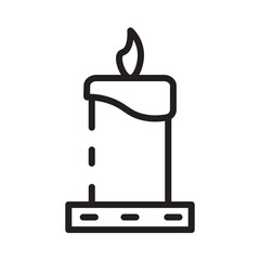 Candle Dinner Light Line Icon
