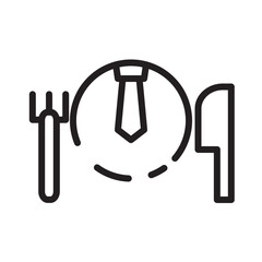 Knife Plate Tie Line Icon