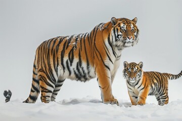 Obraz premium Tigress with tiger cub