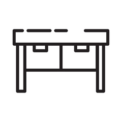 Computer Desk Furniture Line Icon