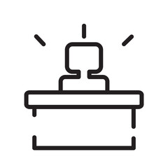 Concierge Desk Man Line Icon