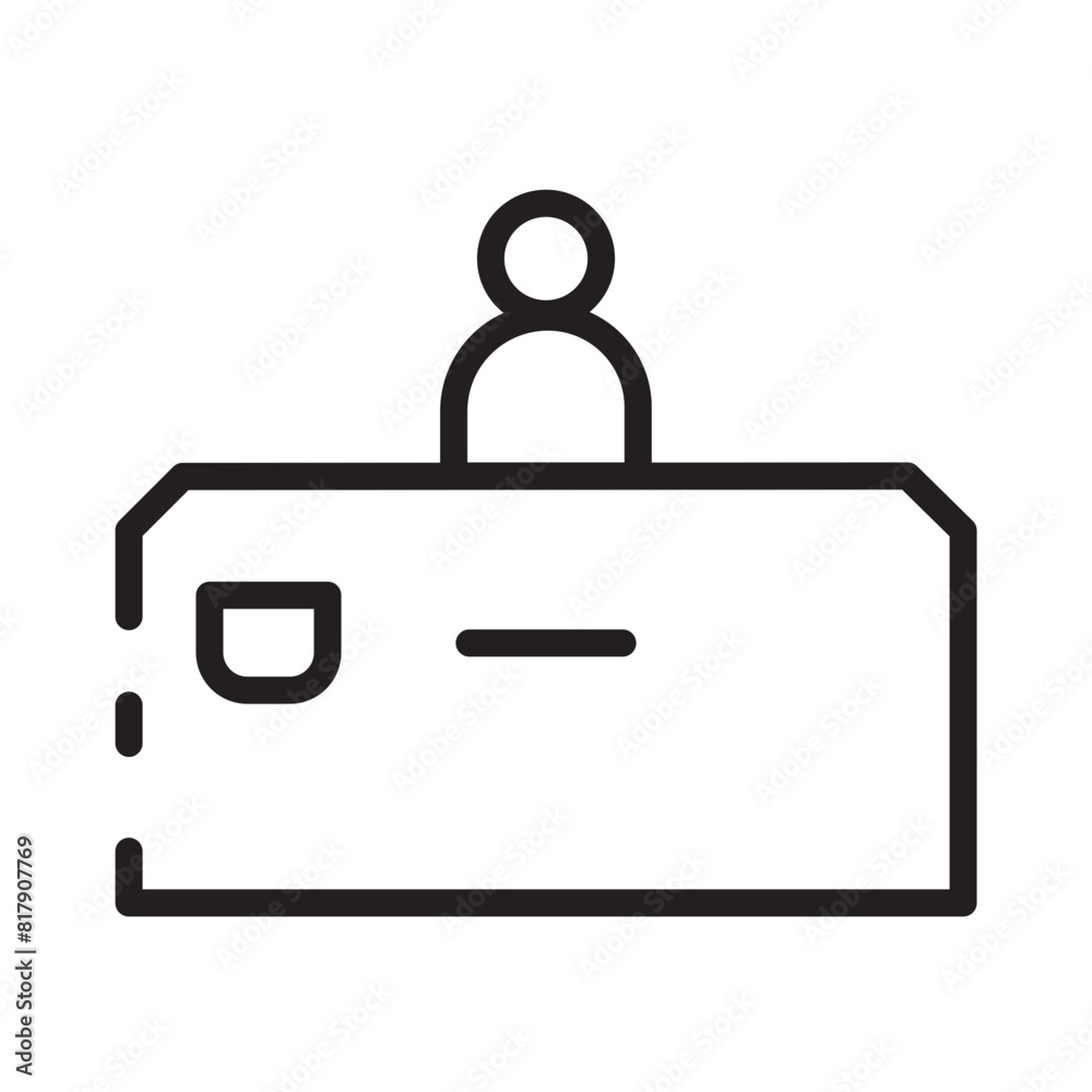 Sticker Desk Employee Office Line Icon