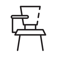 Chair Classroom Desk Line Icon